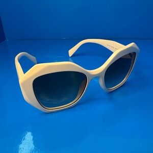 Prada PR 16W Sunglasses Women Ivory Geometric